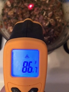 feeding frozen raw dog food could make your dog vomit or regurgitate. This is the ideal temp for raw dog food.